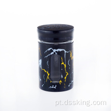garrafa de vidro de plástico preto Lidan para especiarias de especiarias de cozinha garrafa de tempero